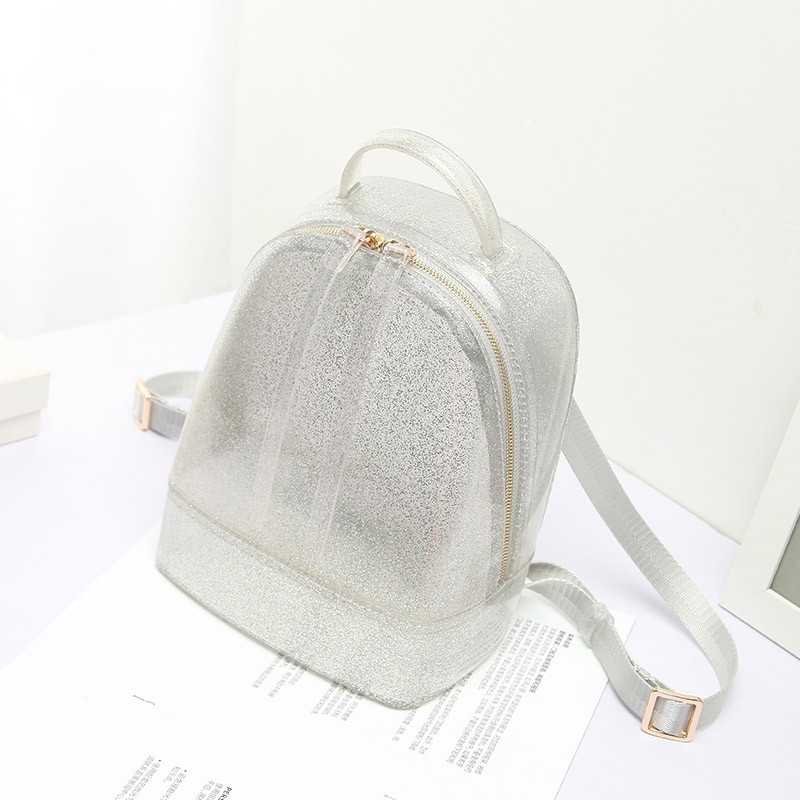 Silver Backpack Cute Clear Jelly Bags