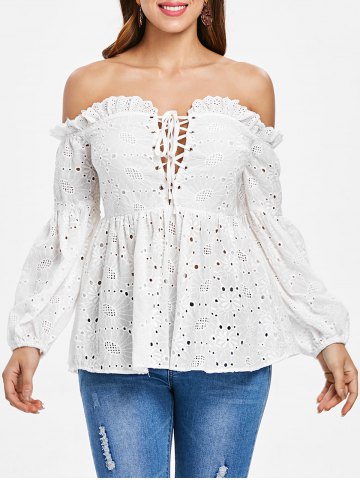 white off the shoulder blouse