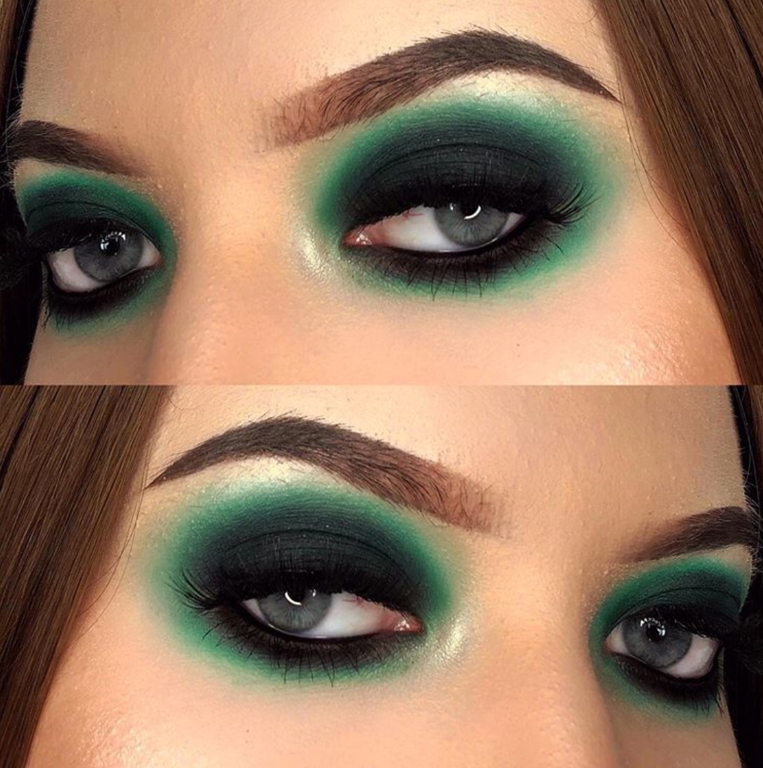 green eye makeup