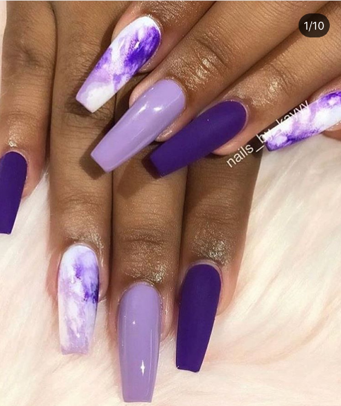 purple marble nails designs