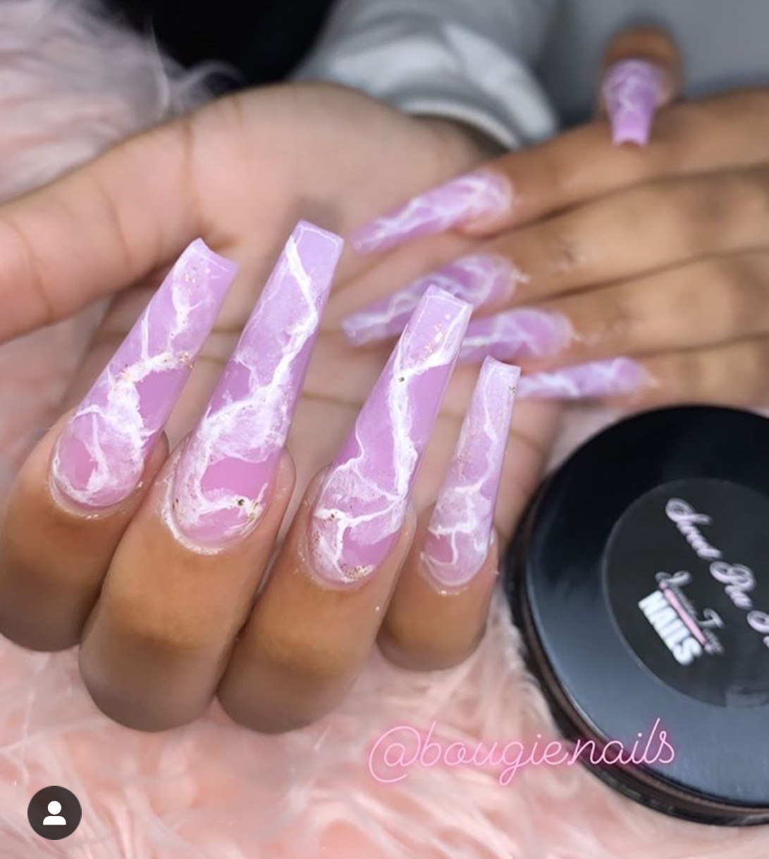 purple marble nail designs