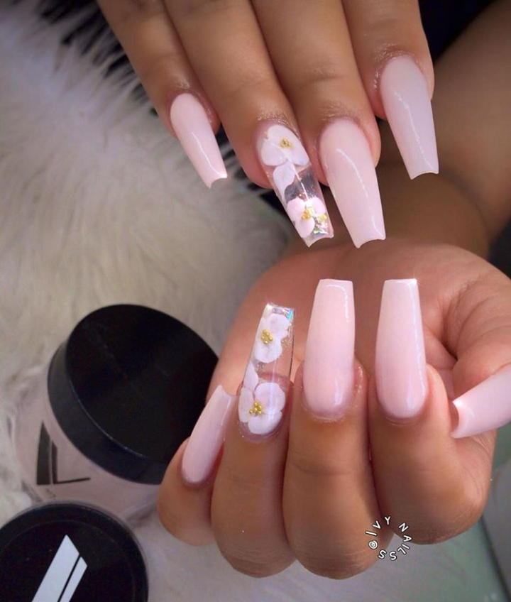 40+ Trendy Coffin Nails Design Ideas - The Glossychic