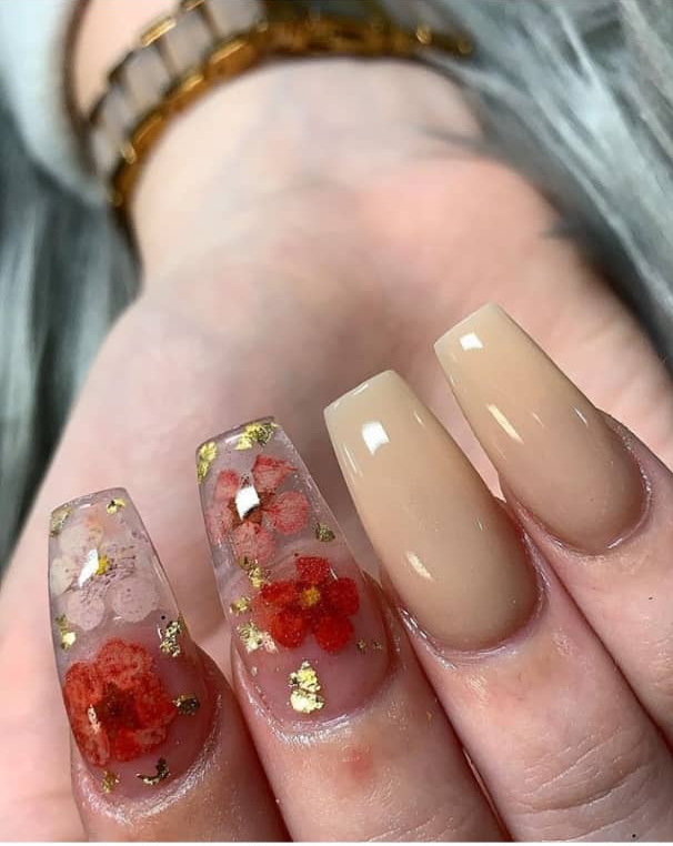 dry flower nail designs