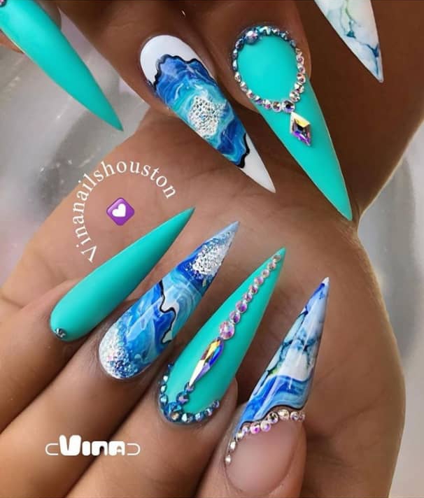 stiletto nail design