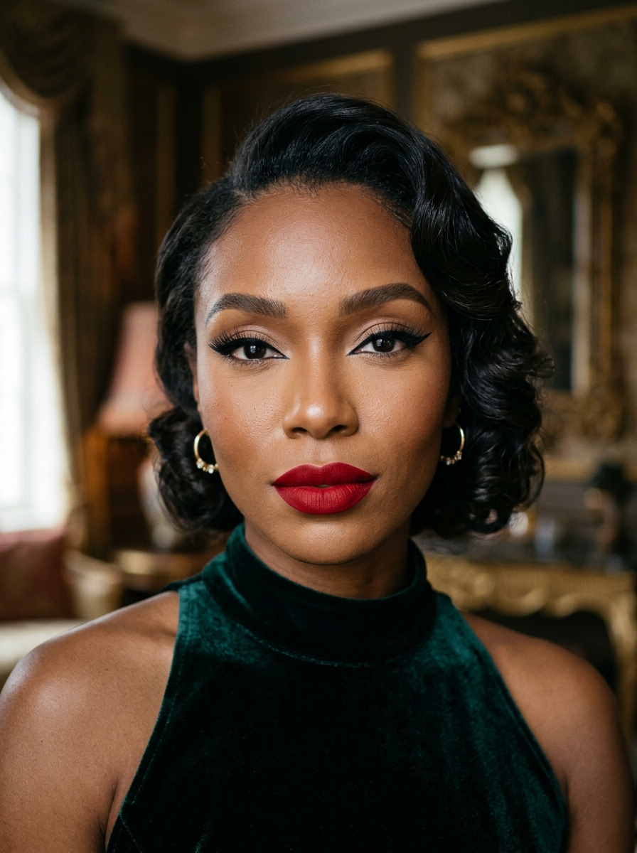 Bold Red Lips And A Cat-Eye Flick