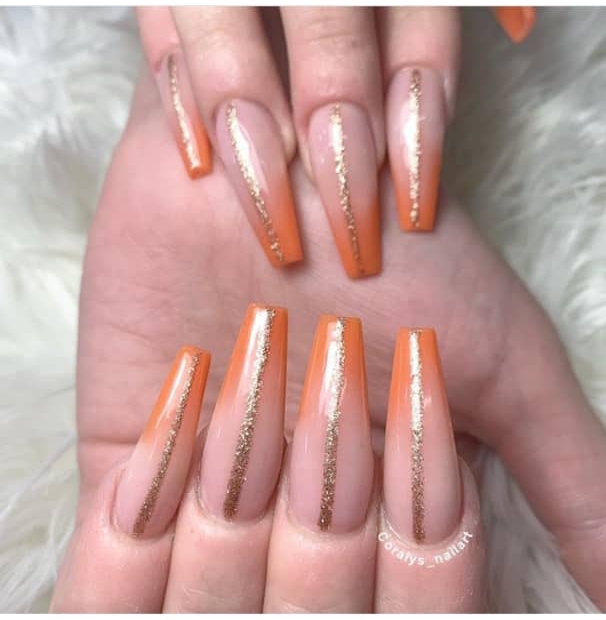 orange nail design