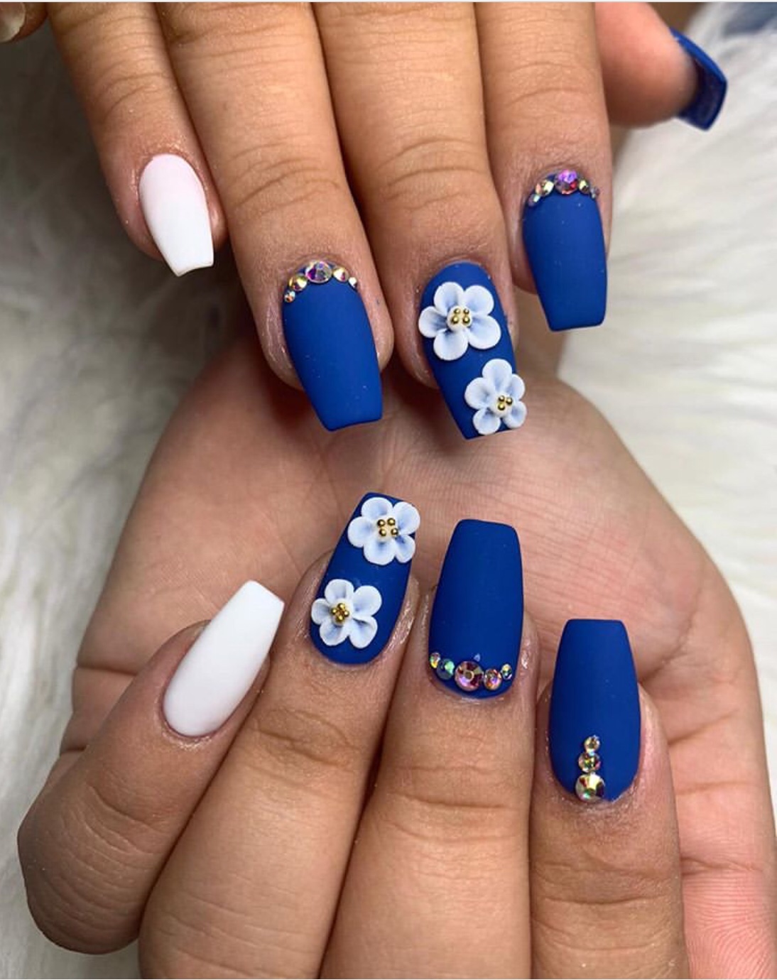 Blue And White Nail Designs