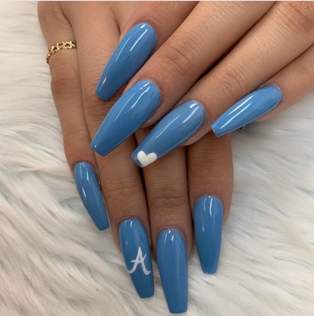 blue and white nail ideas easy