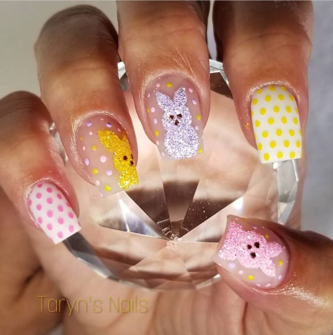 Easter Manicure Monday - Peeps Spring Pink Bunny Nail Art | See the World  in PINK