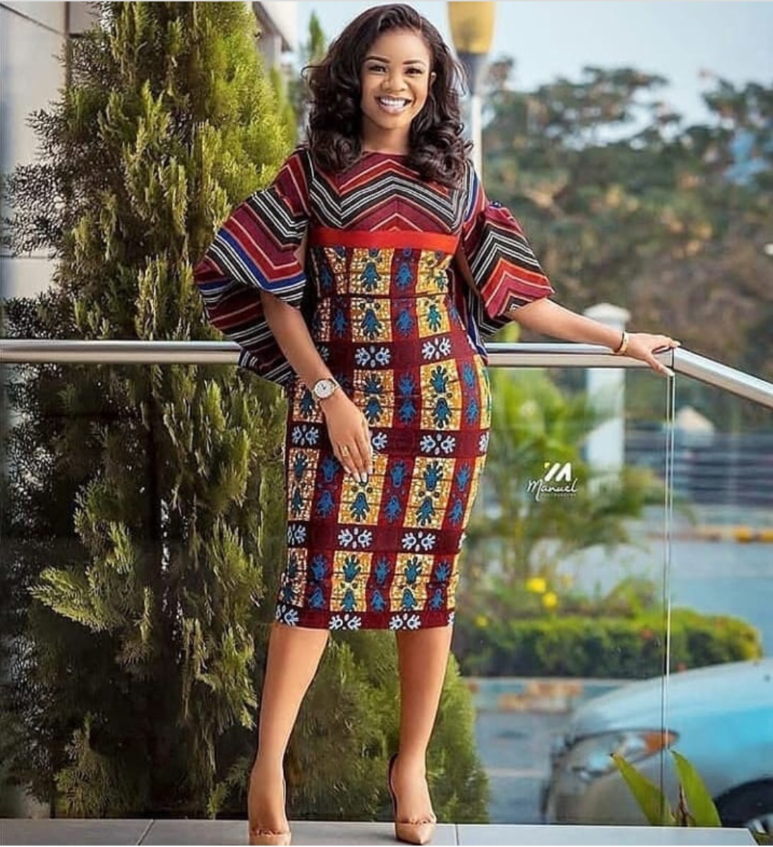 Bell sleeves ankara outlet gown