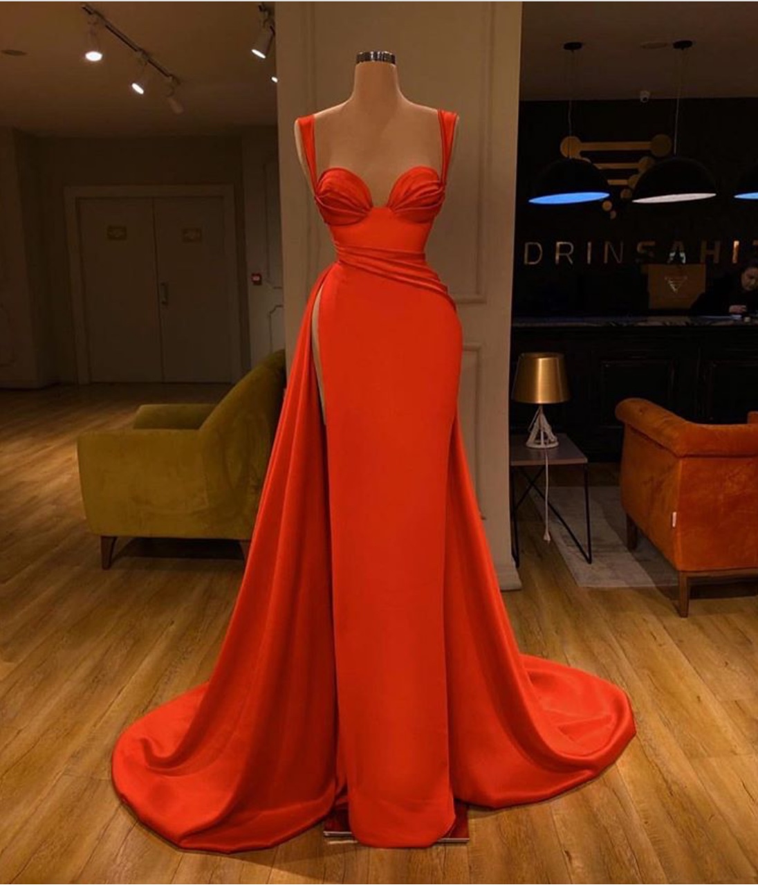 long evening dress with slit