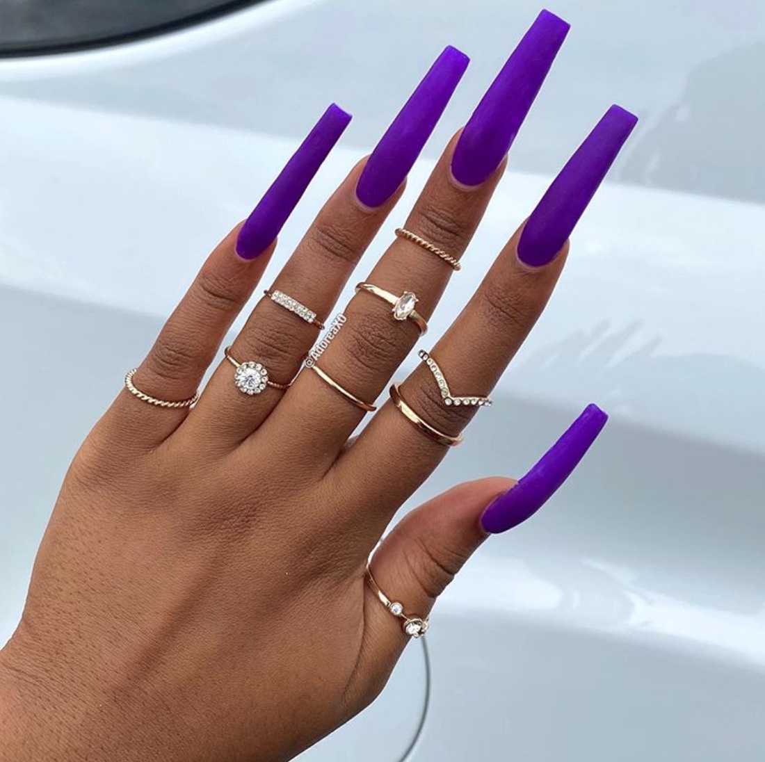 purple nail designs gel