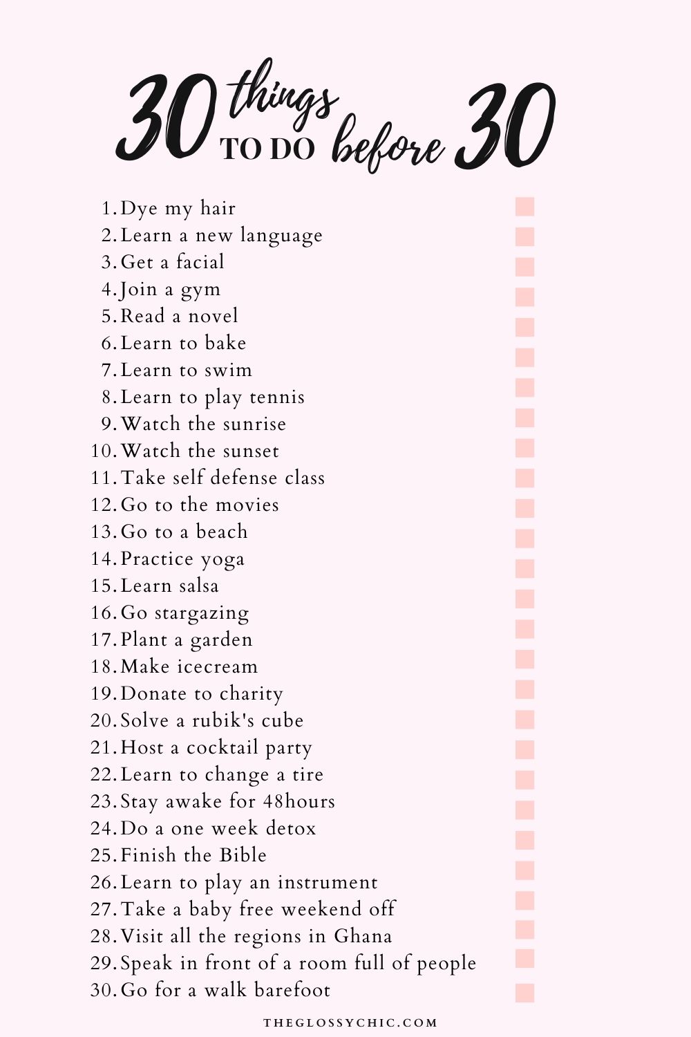 30 things to do before 30