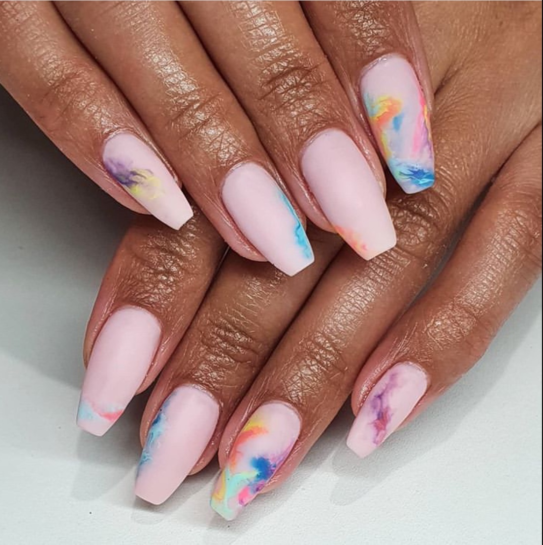 pink wedding nails