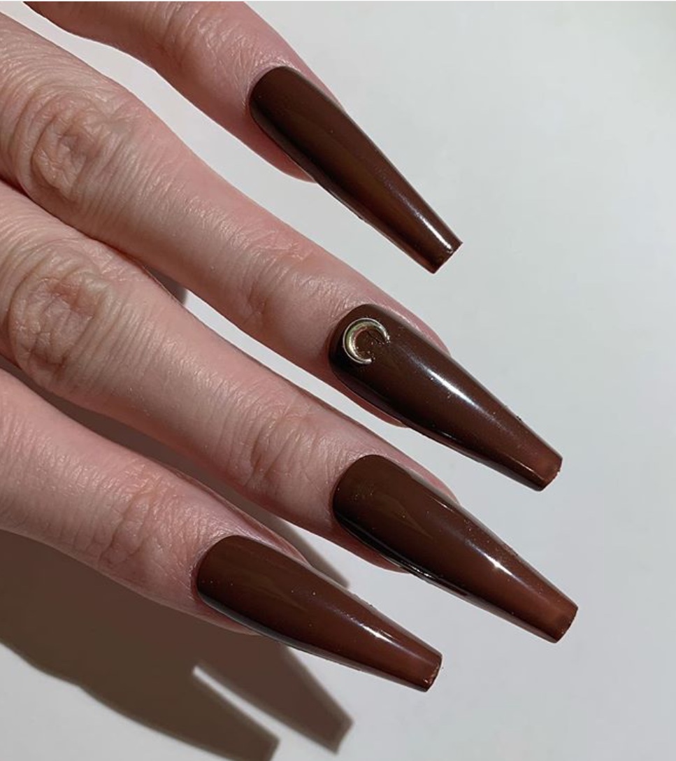 brown nail design