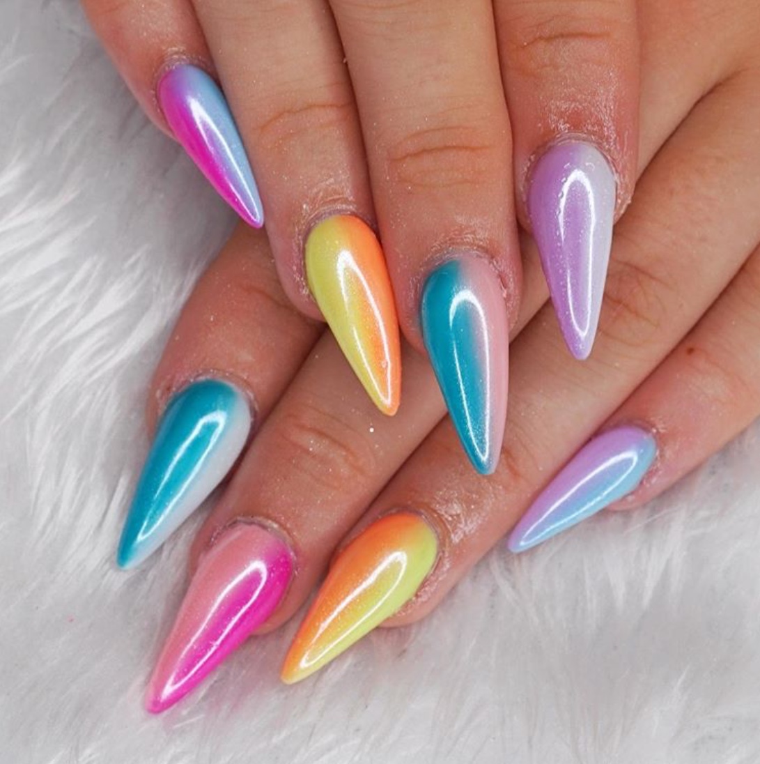 Beautiful Multi-Colored Nails Designs For Summer - The Glossychic