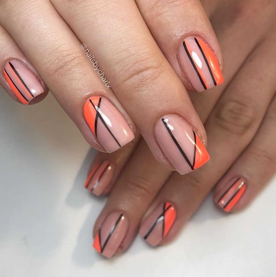 30+ Fab Orange Nails For Fall 2020 The Glossychic