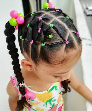 22 Easy Rubber band Hairstyles For Kids - The Glossychic