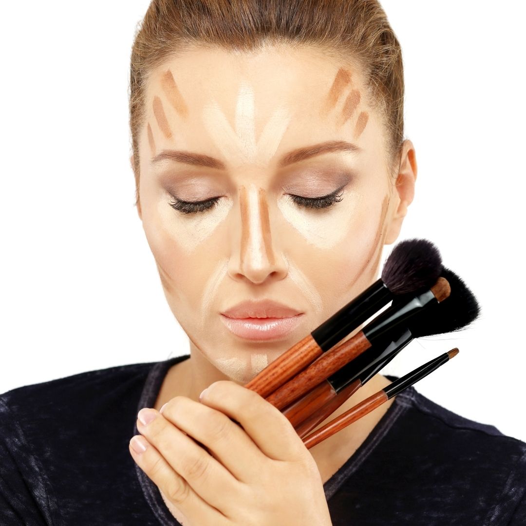 highlighting and contouring makeup technique