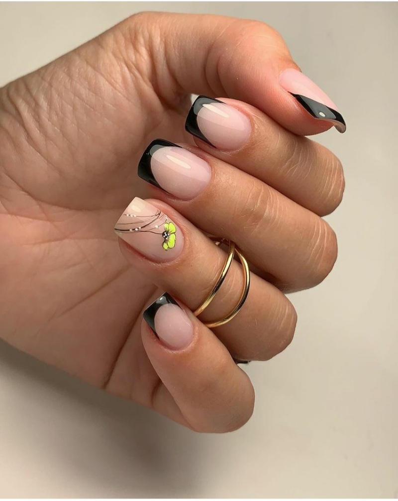 nail designs with black