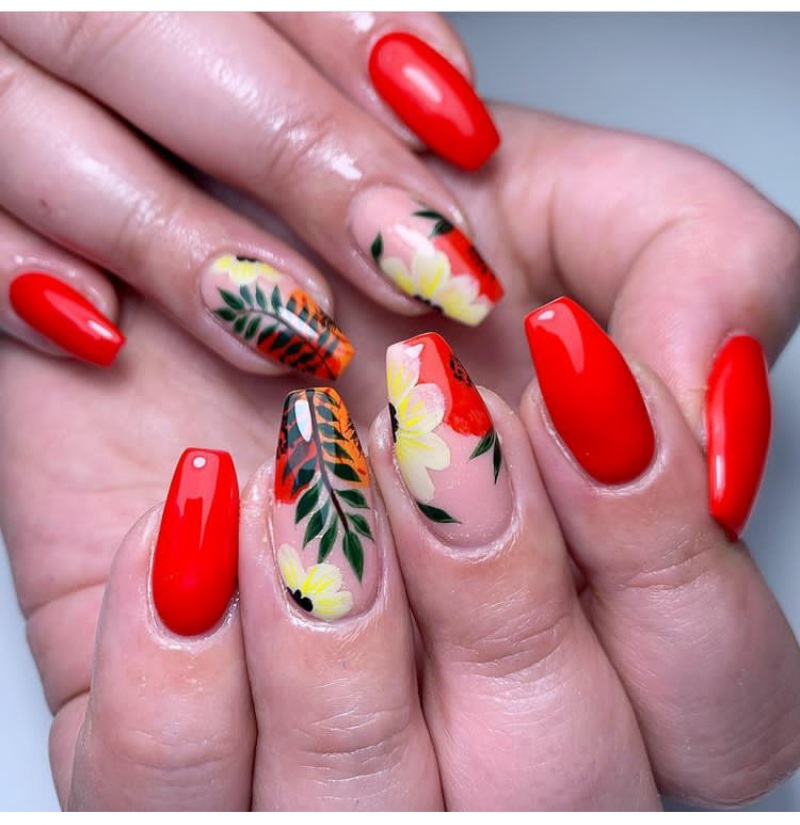 hot red nail designs