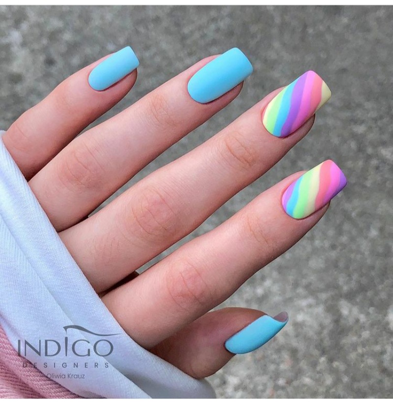 22 Beautiful Rainbow Nail Designs - The Glossychic