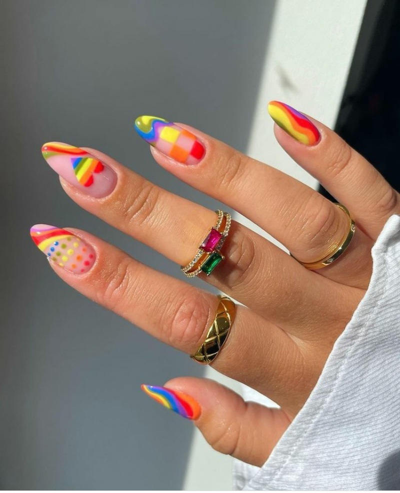 rainbow nail designs