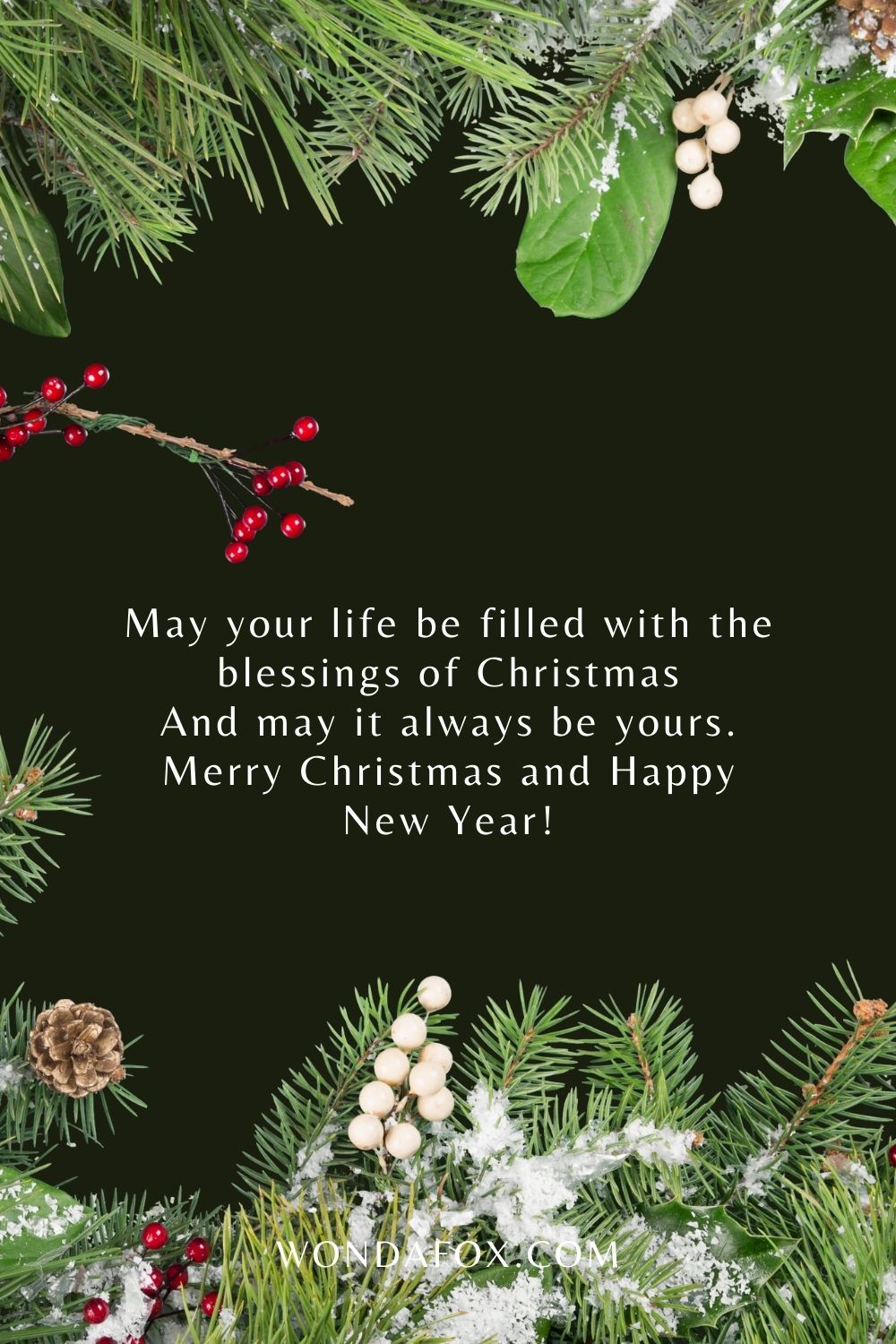 May your life be filled with the blessings of Christmas And may it always be yours. Merry Christmas and Happy New Year!