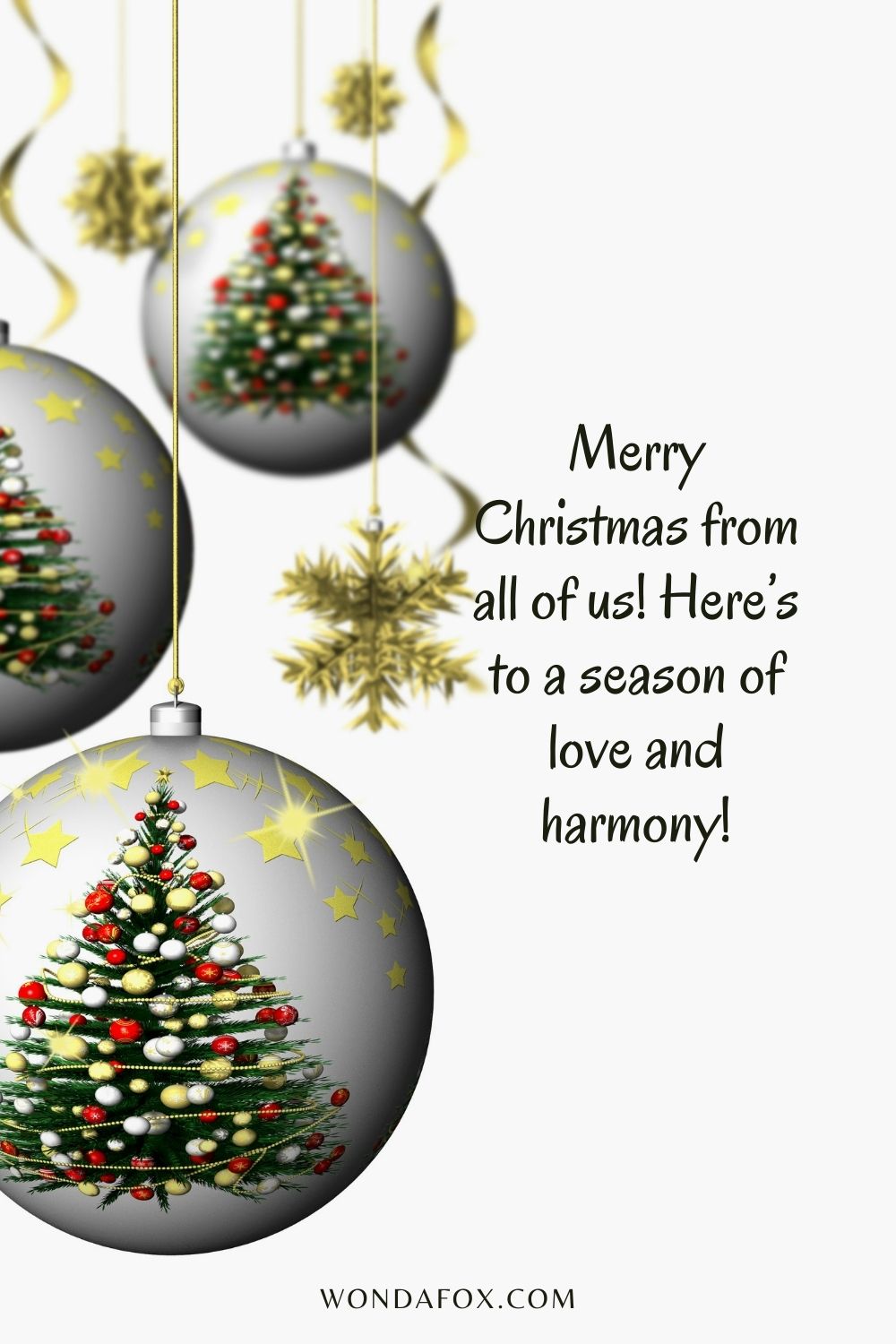 Merry Christmas from all of us! Here’s to a season of love and harmony!