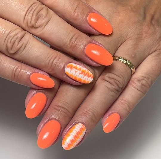 orange-colored nail designs