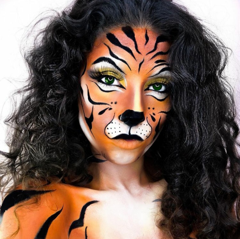 tiger makeup for Halloween