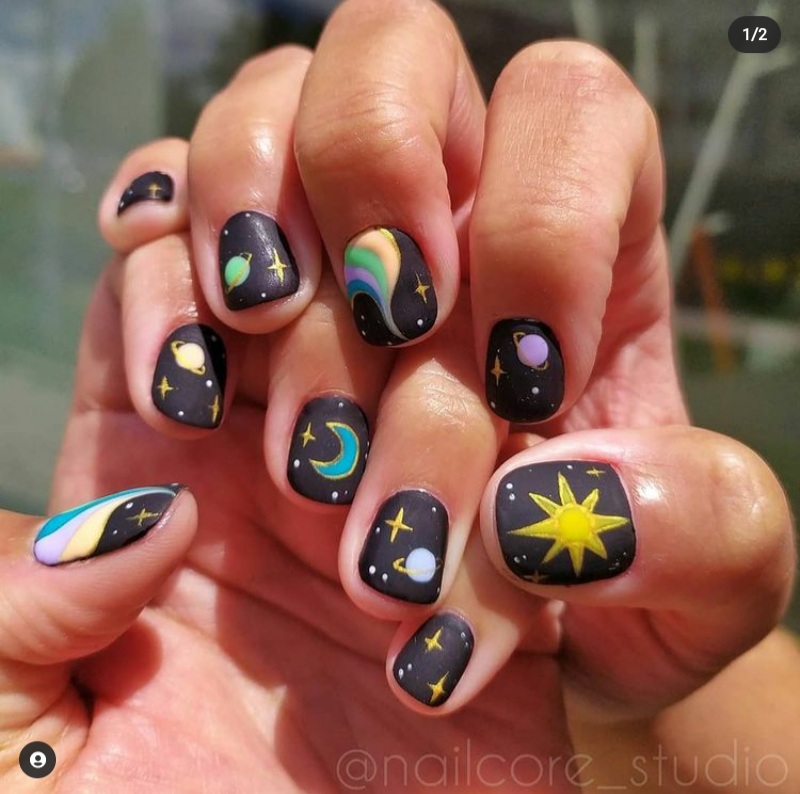 galaxy nails designs