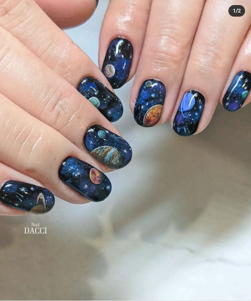 galaxy nails designs