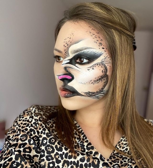 Half face Halloween makeup ideas