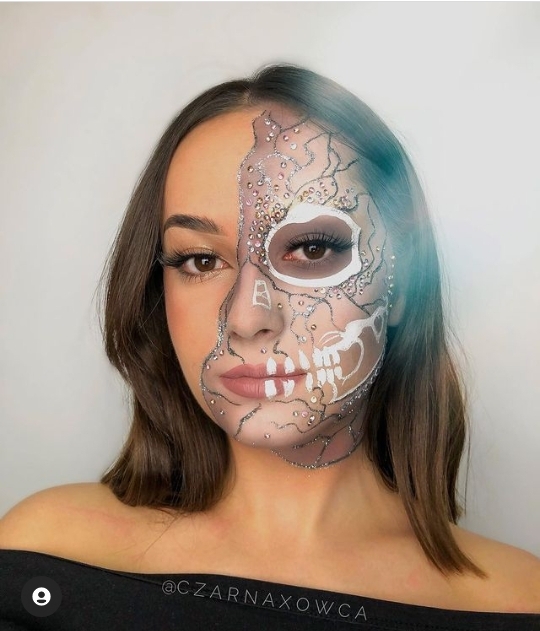 Half face Halloween makeup ideas