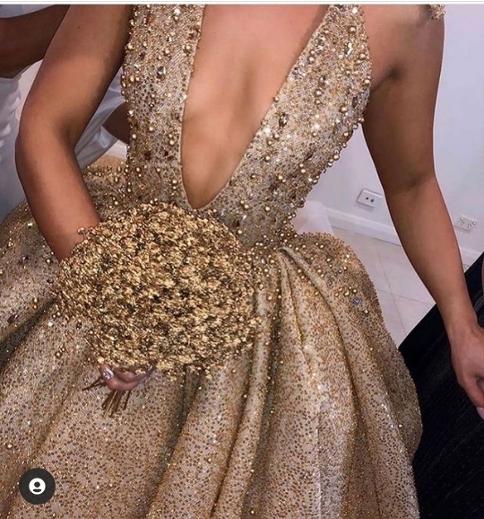 gold wedding dress