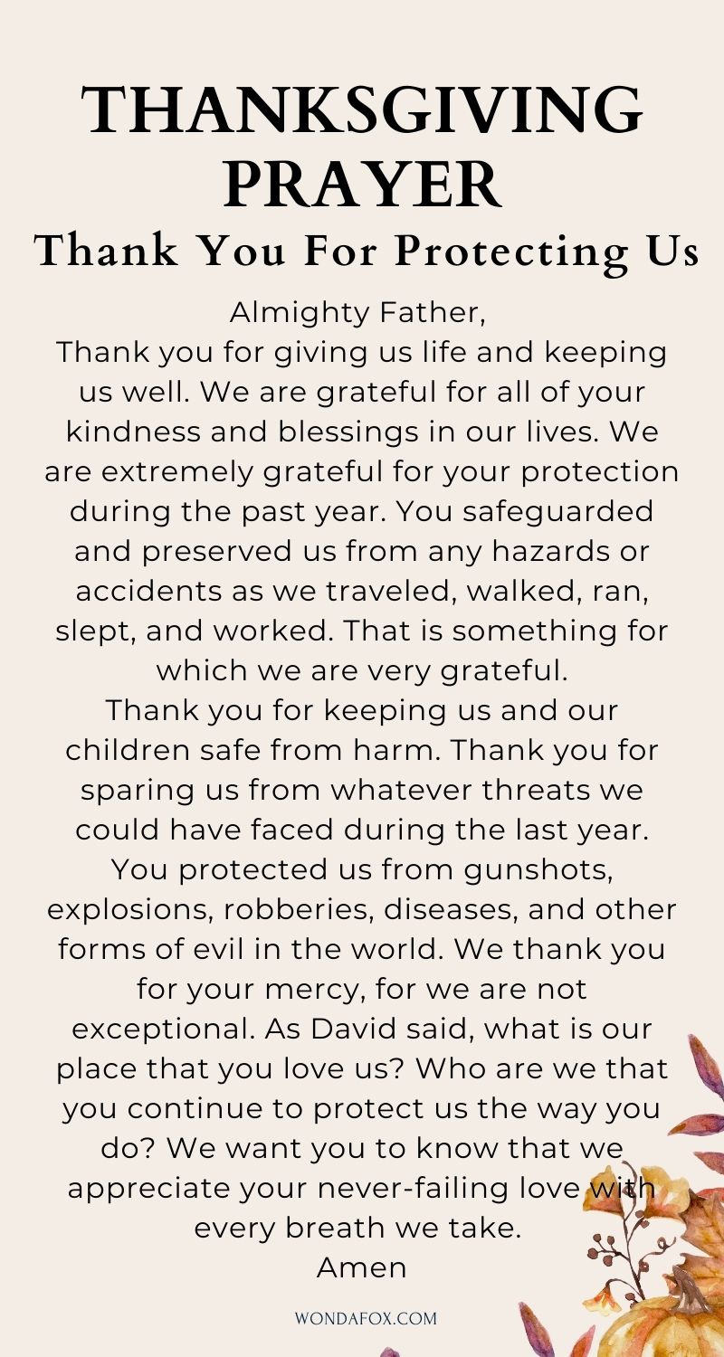 Thank you for protecting us