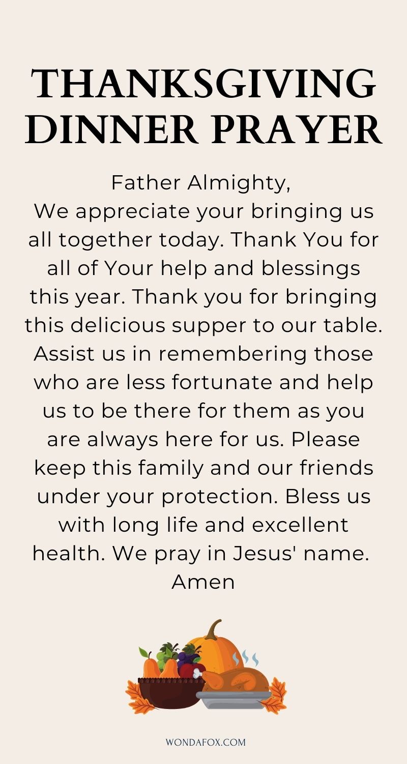  thanksgiving dinner prayers