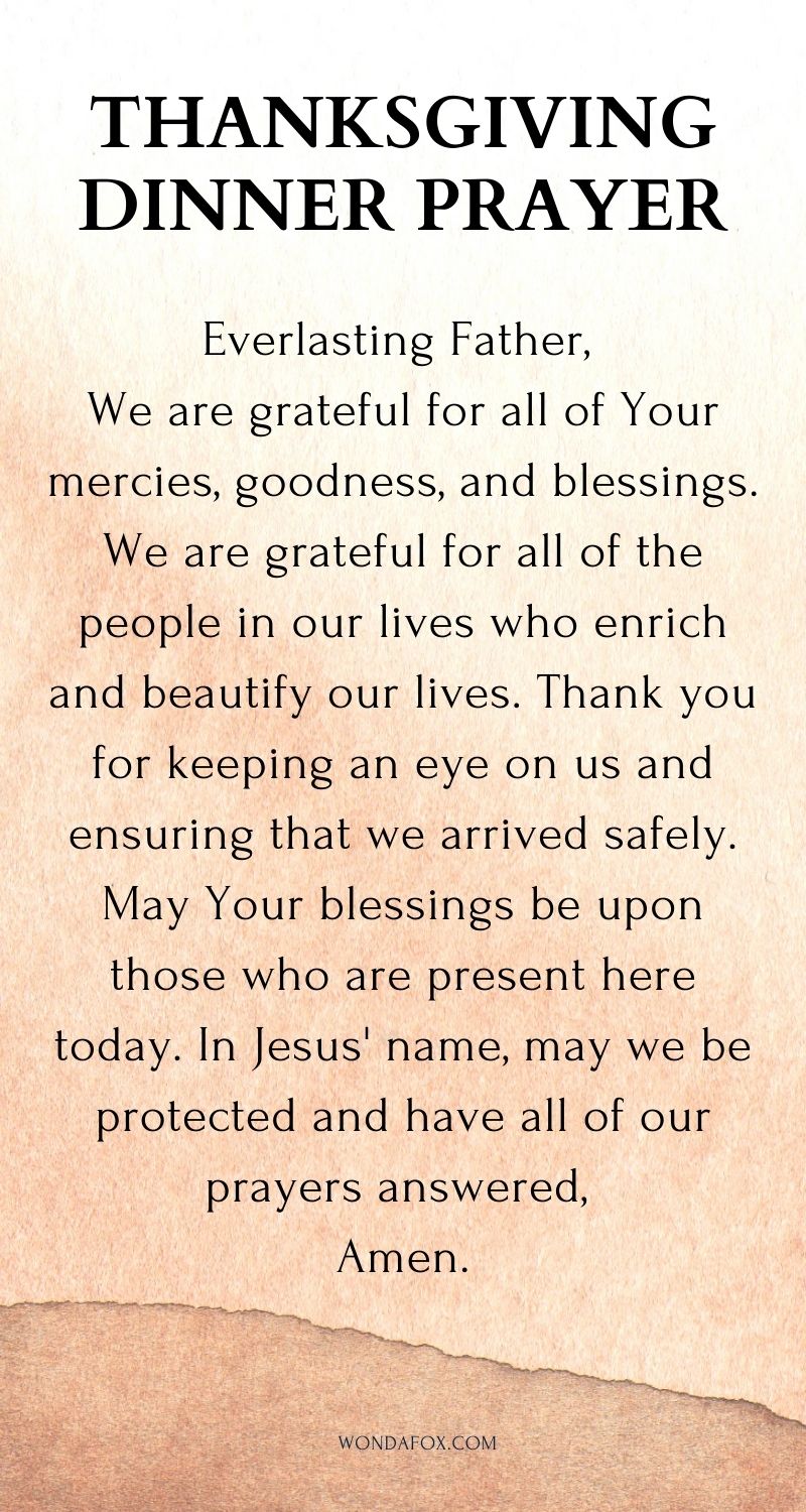 thanksgiving dinner prayers