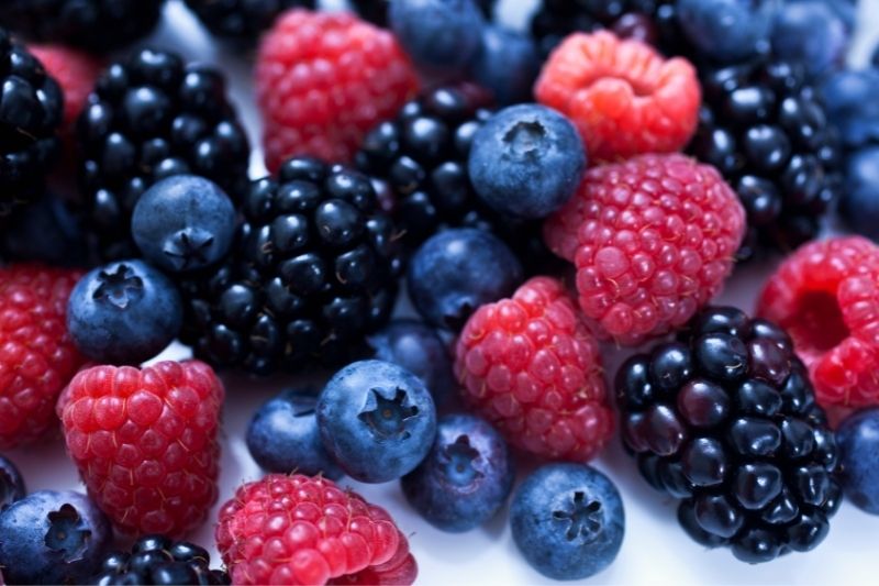 blackberries and blueberries