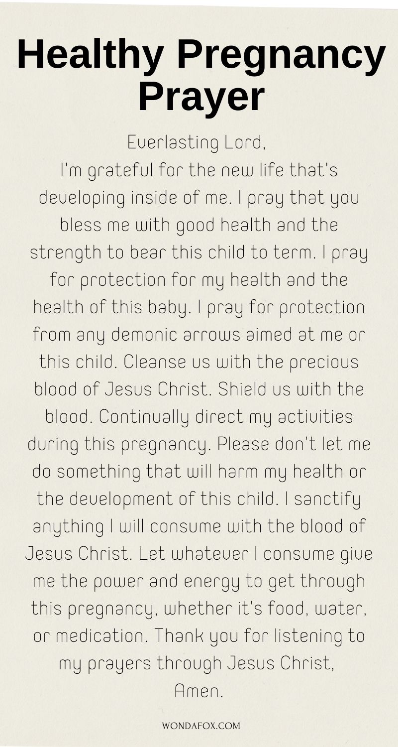 Healthy pregnancy prayer