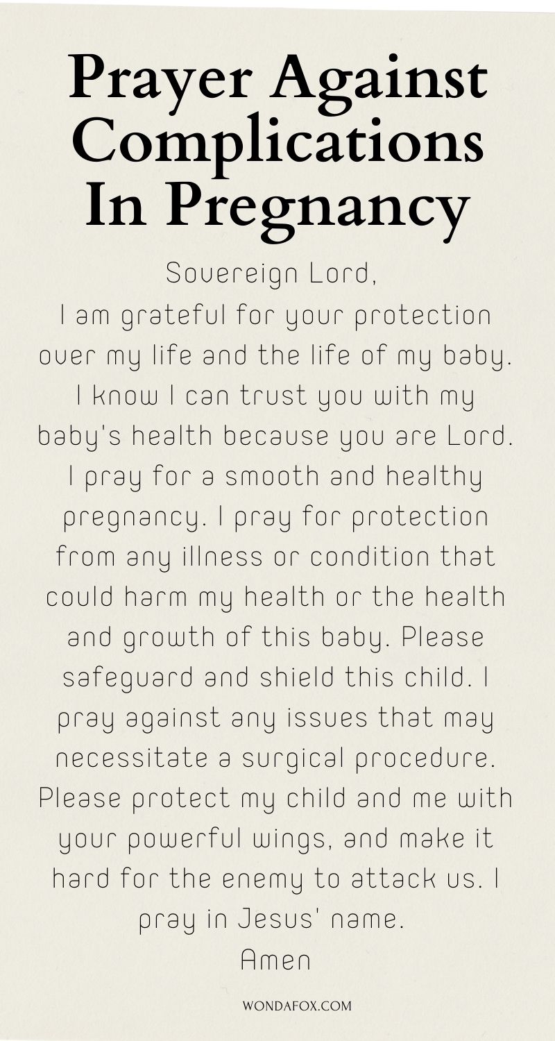 Prayer against complications in pregnancy