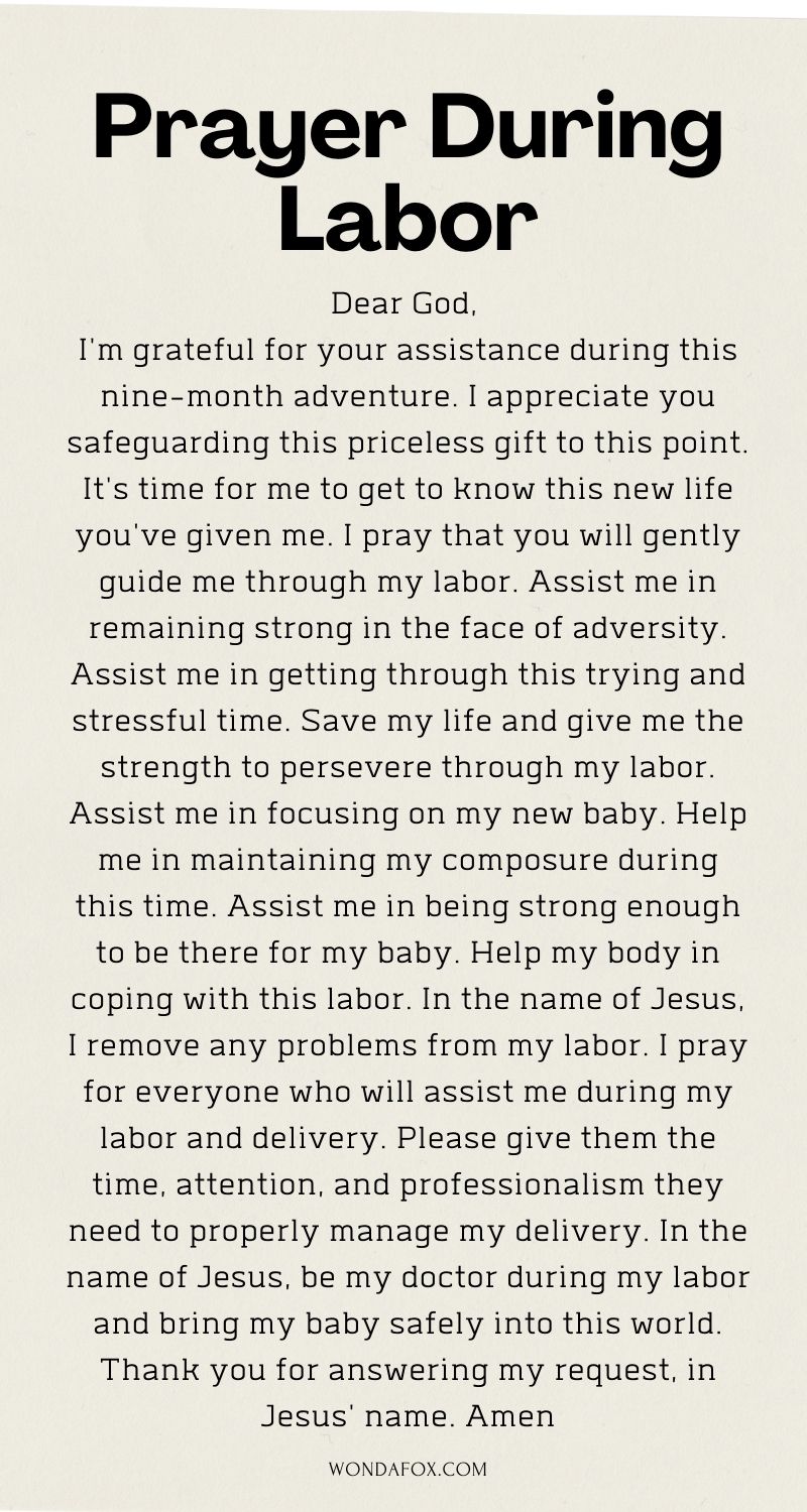 Prayer during labor