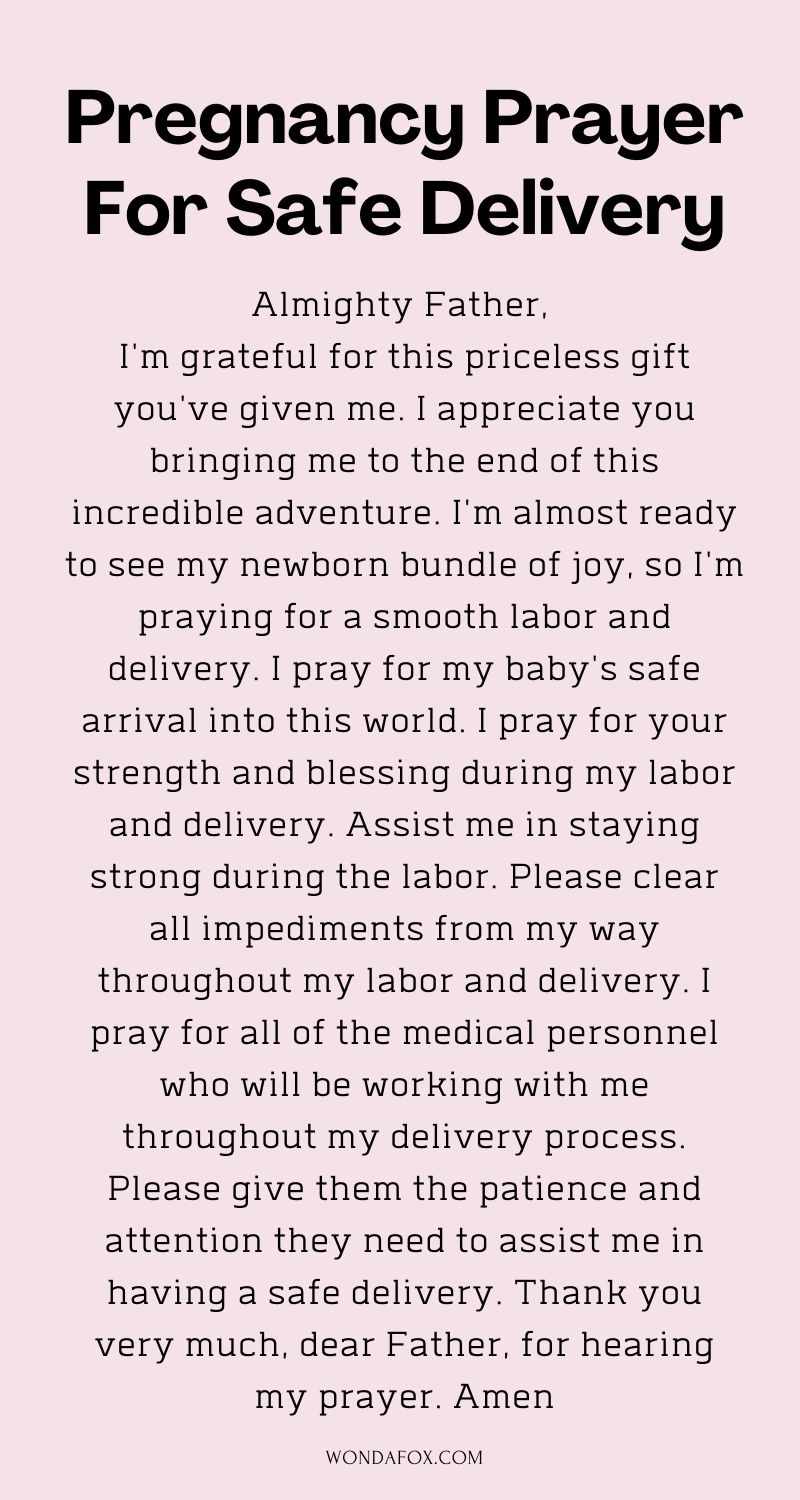 Pregnancy prayer for safe delivery