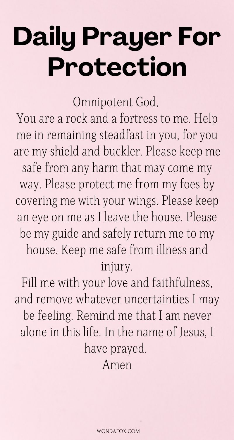 Daily prayer for protection