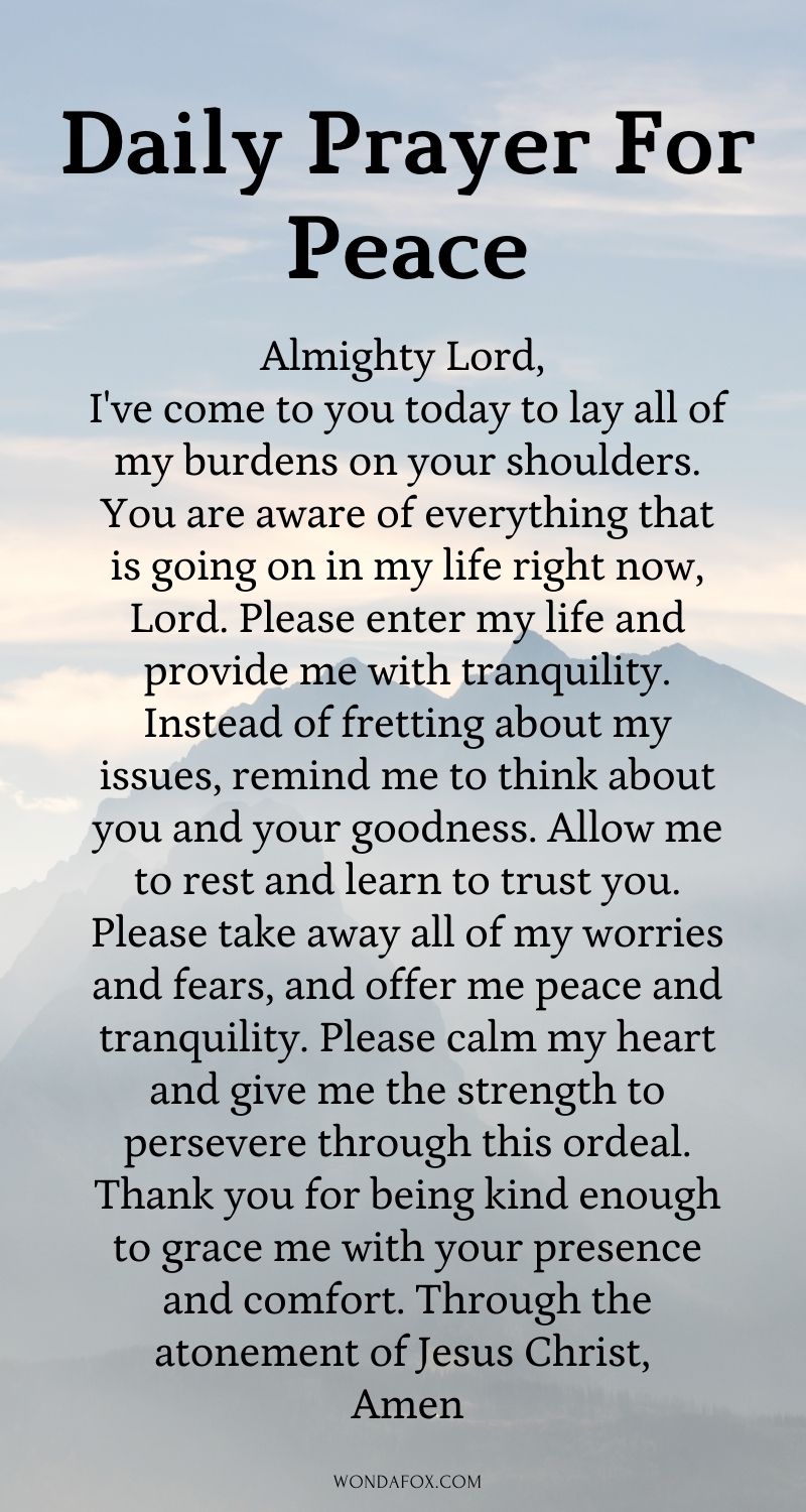 Daily prayer for peace