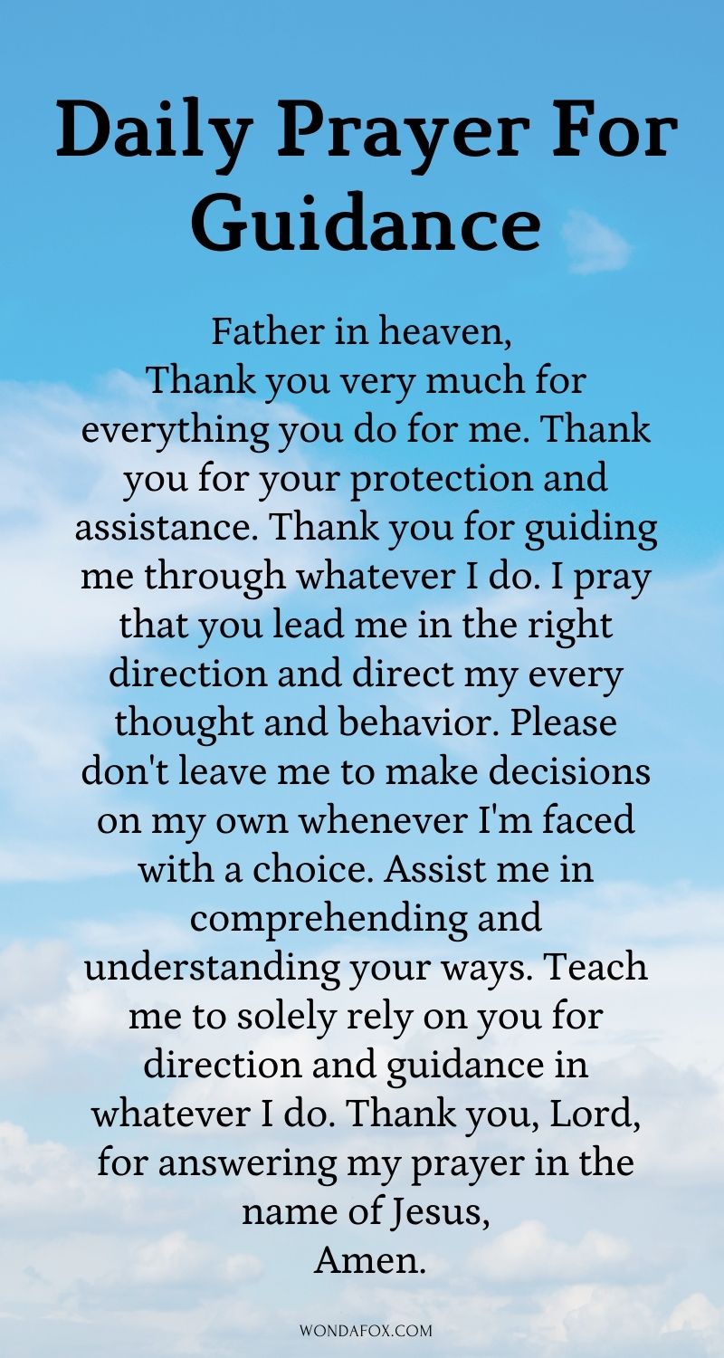 Daily prayer for guidance