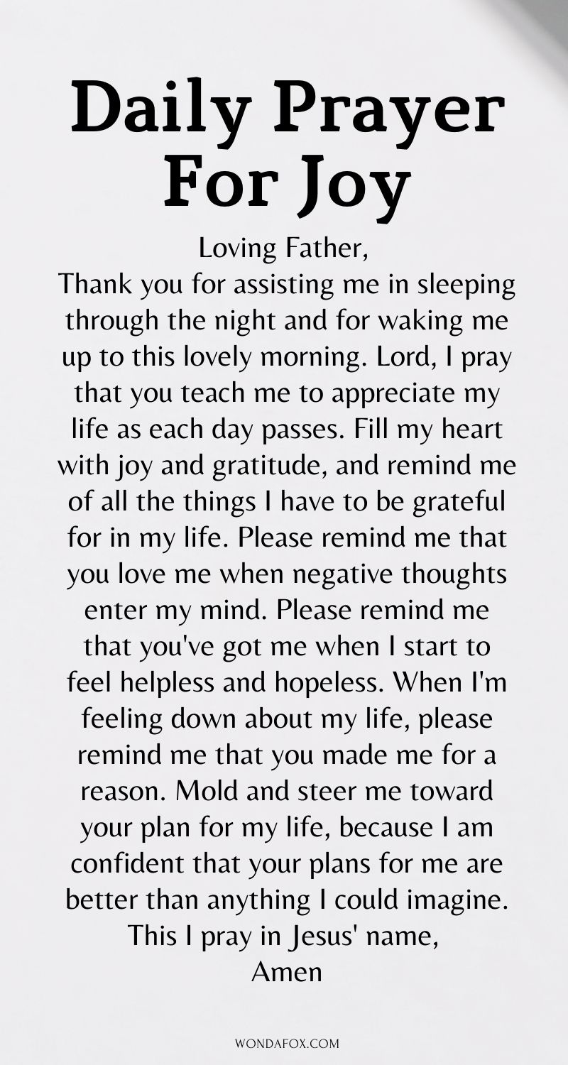 Daily prayer for joy