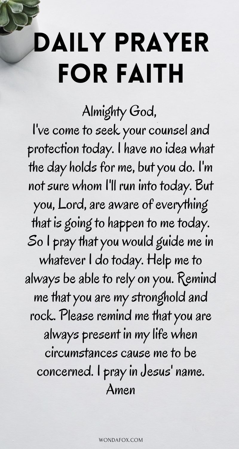 Daily prayer for faith