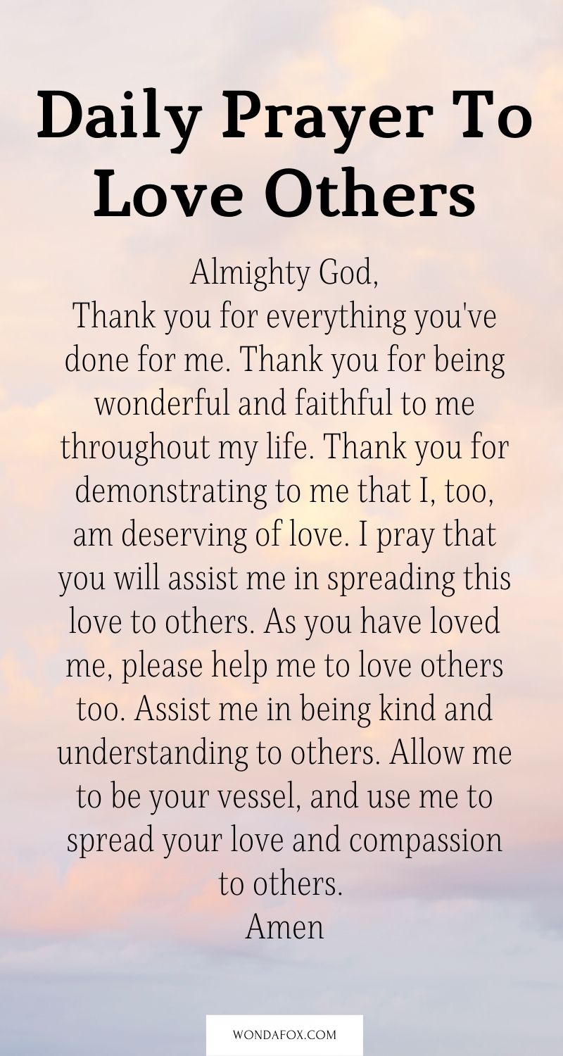 Daily prayer to love others
